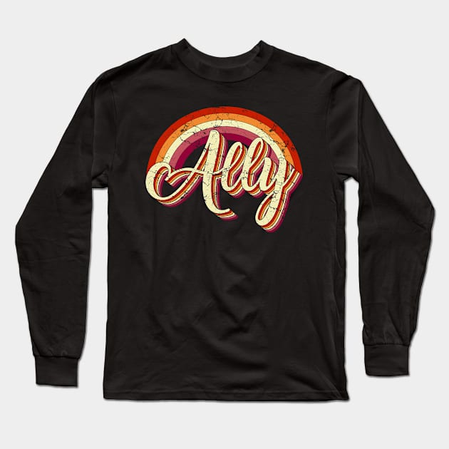 Ally lesbian vintage lgbt pride Long Sleeve T-Shirt by Dianeursusla Clothes